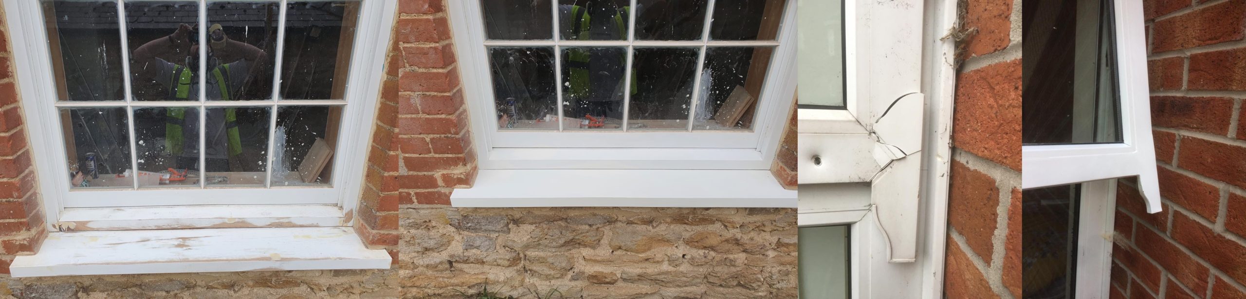 Window frame and glass repair images by MCR repairs